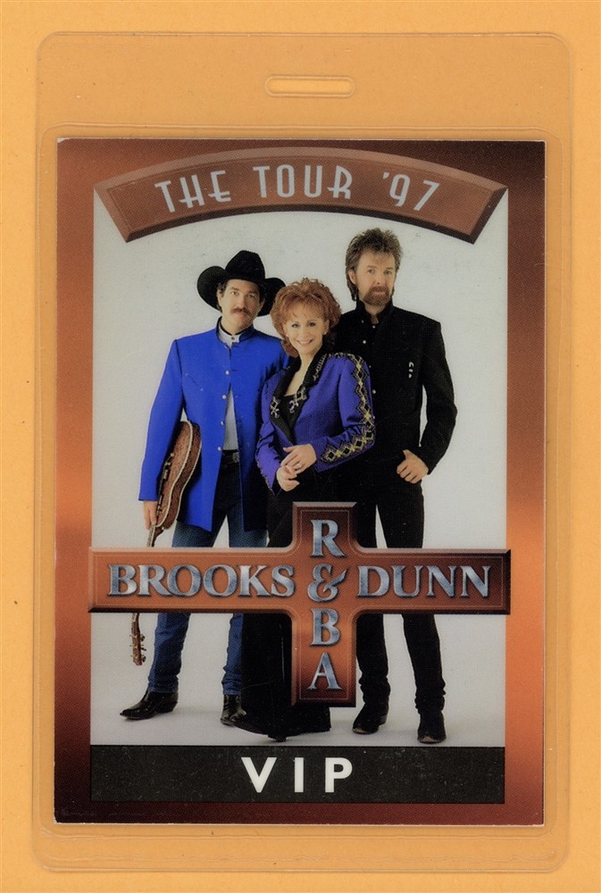 Brooks & Dunn & Reba McEntire 1997 Concert Tour VIP Laminated Backstage Pass