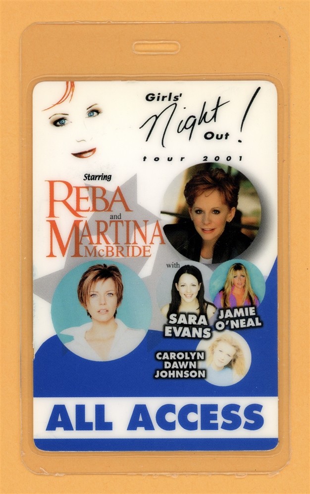 Reba McEntire & Martina McBride 2001 Tour All Access Laminated Backstage Pass