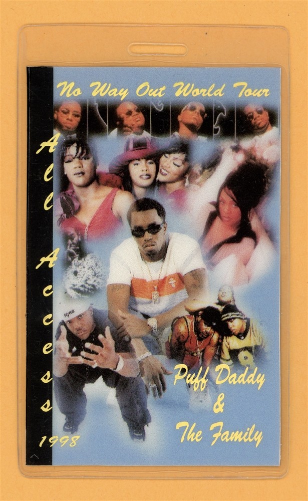 Puff Daddy & Family 1998 No Way Out Tour All Access Laminated Backstage Pass
