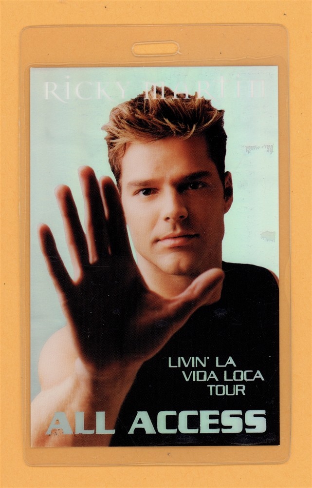 Ricky Martin 1999 Livin' La Vida Loca Tour AA Laminated Backstage Pass