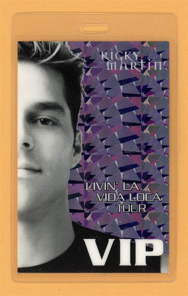 Ricky Martin 2000 Livin' La Vida Loca Tour VIP Laminated Backstage Pass