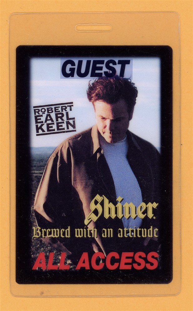 Robert Earl Keen 2002 Tour All Access Laminated Backstage Pass