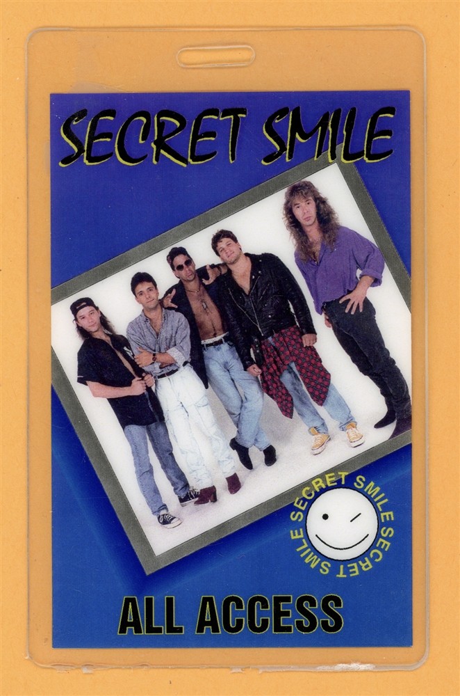 Secret Smile 1993 Concert Tour All Access Laminated Backstage Pass