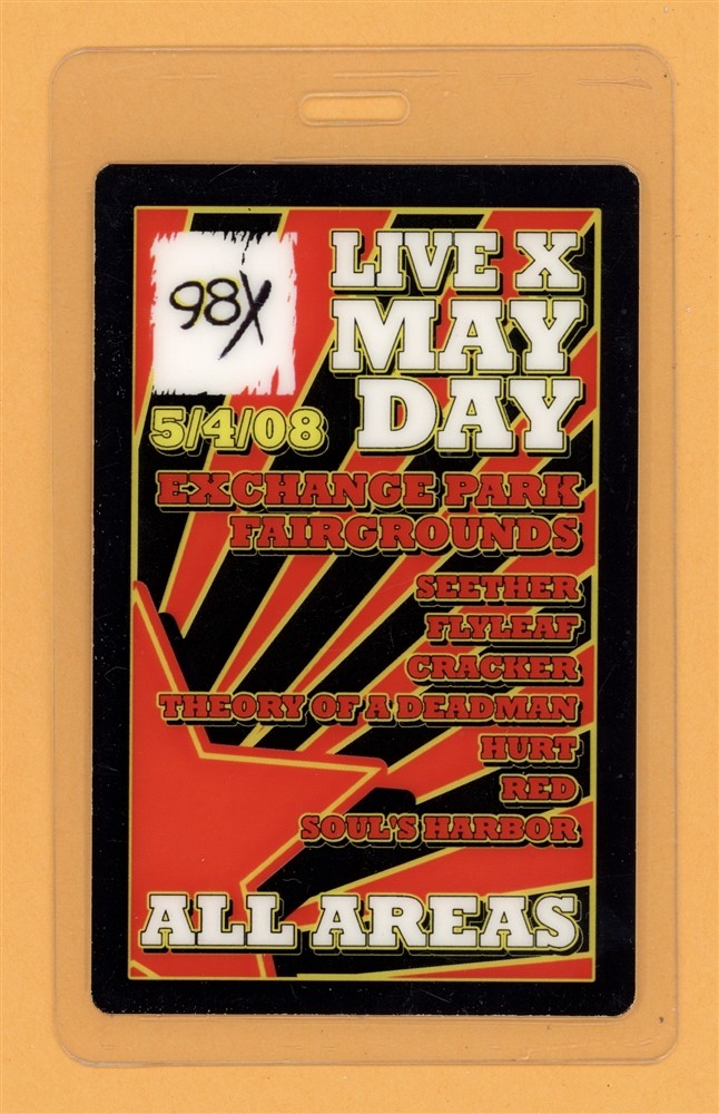 Seether 2008 Live X May Day Tour All Access Laminated Backstage Pass