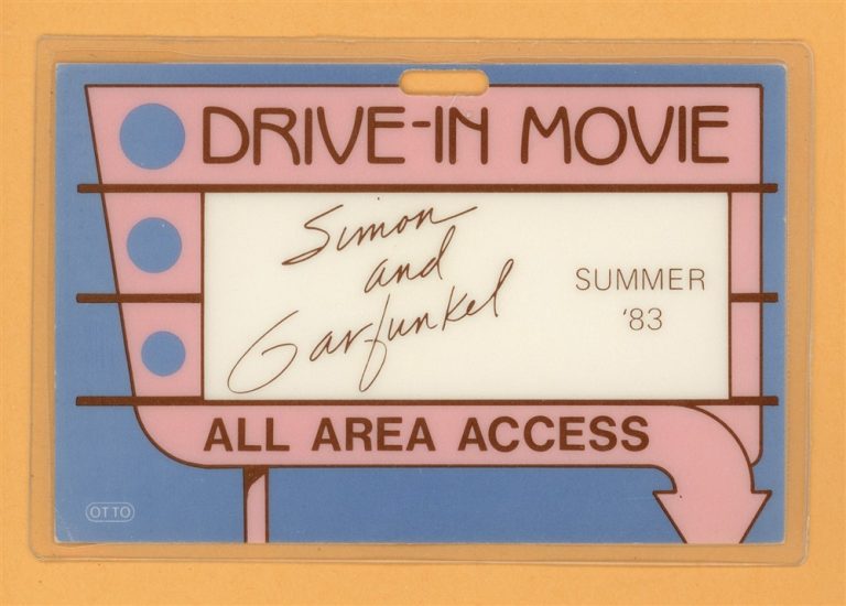 Simon & Garfunkel 1983 Concert Tour All Access Laminated Backstage Pass
