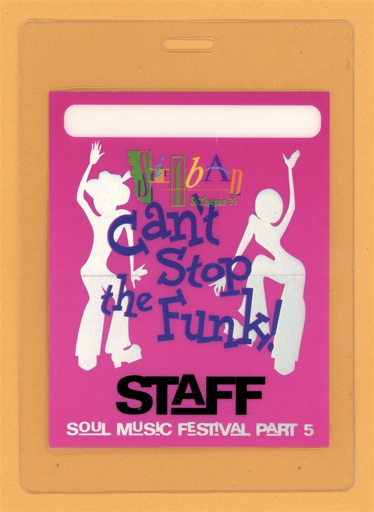 Sinbad 1999 Can't Stop the Funk Tour Staff Laminated Backstage Pass