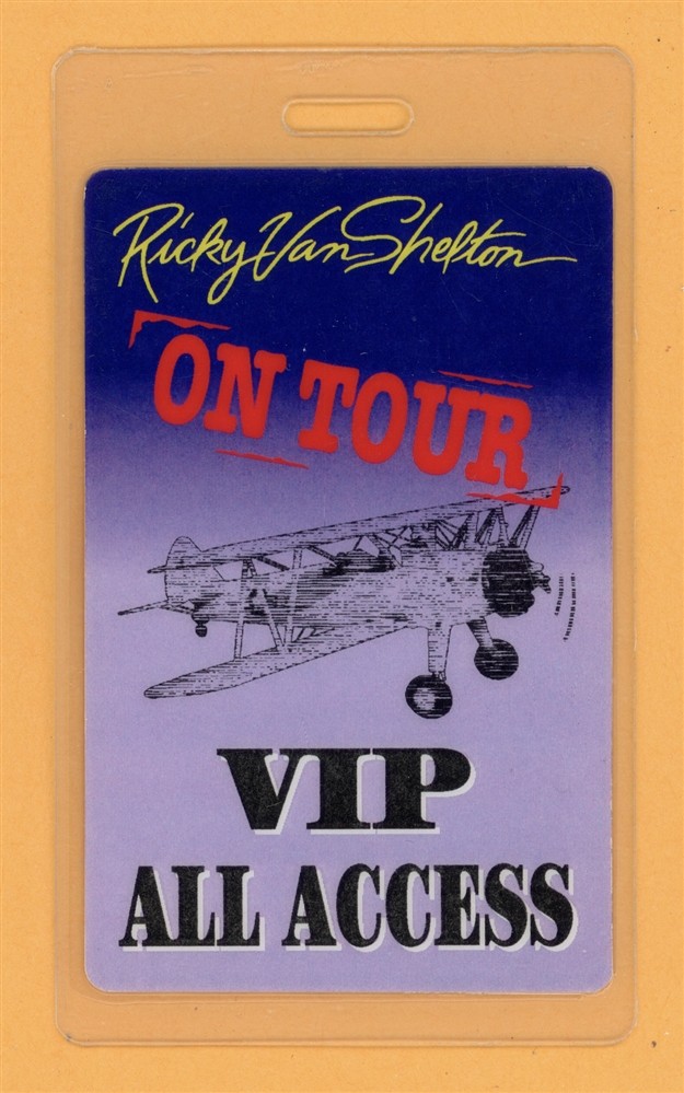 Ricky Van Shelton 1996 Concert Tour VIP Laminated Backstage Pass