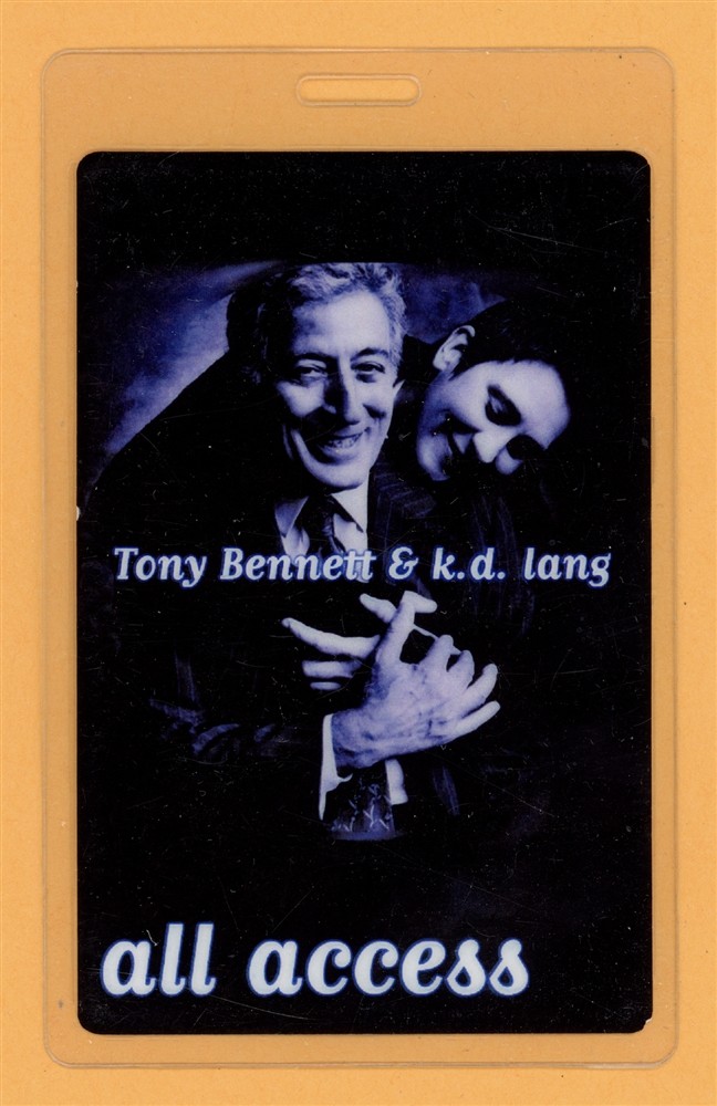 Tony Bennett & K.D. Lang 2011 Tour All Access Laminated Backstage Pass