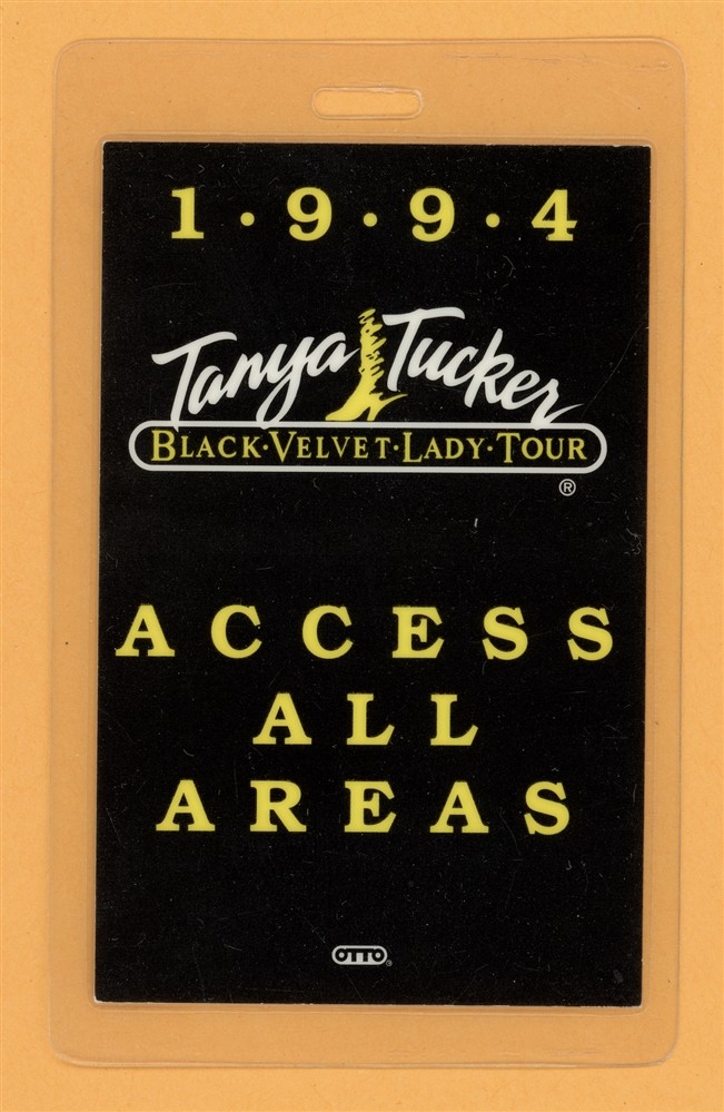 Tanya Tucker 1994 Black Velvet Lady Tour AAA Laminated Backstage Pass