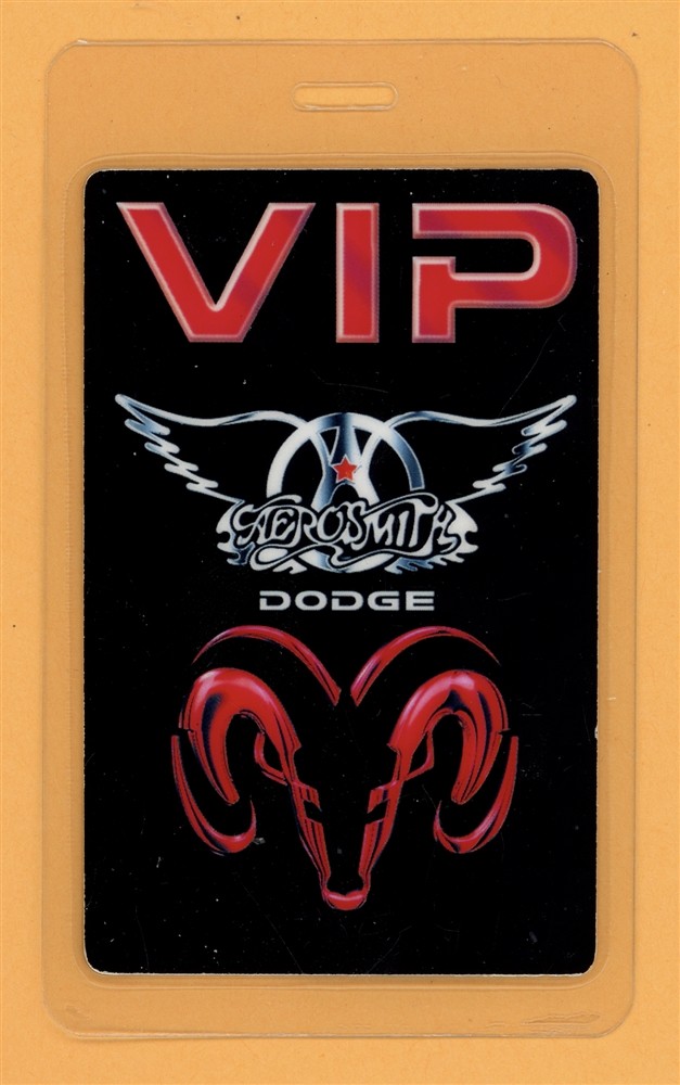 Aerosmith 2001 Just Push Play Tour John DODGE VIP Laminated Backstage Pass