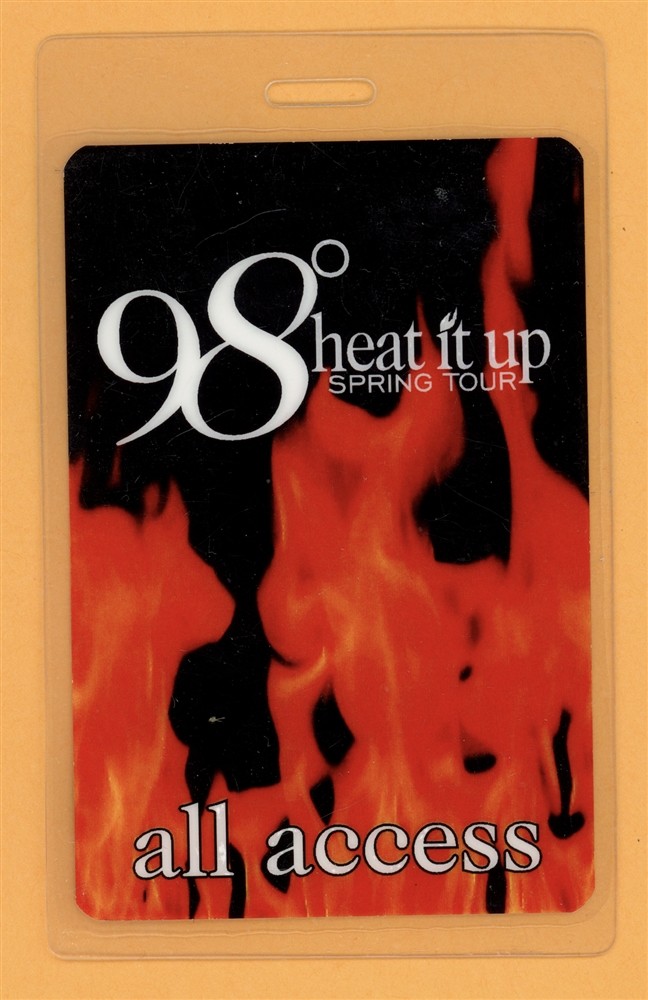98 Degrees 1999 Heat It Up All Access Laminated Backstage Pass
