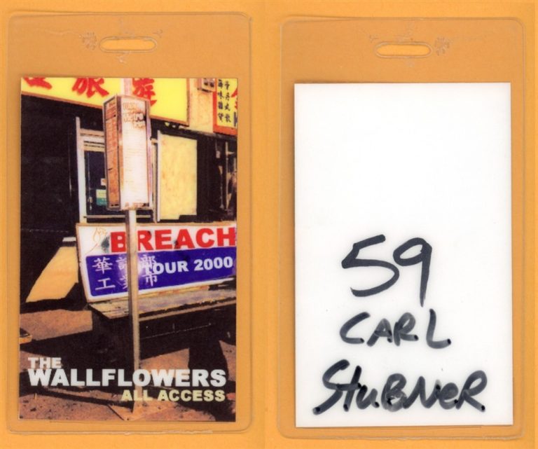 The Wallflowers All Access Jacob Dylan Laminated Backstage Pass - Breach Tour