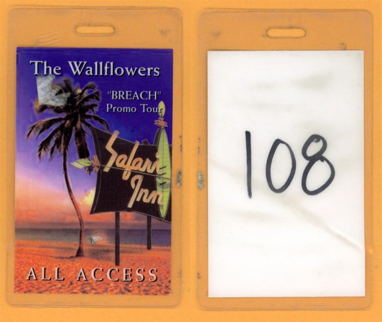 The Wallflowers All Access Jacob Dylan Laminated Backstage Pass - Breach Tour