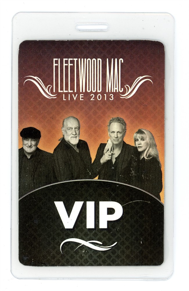 Fleetwood Mac Live 2013 Tour VIP Backstage Pass Laminated