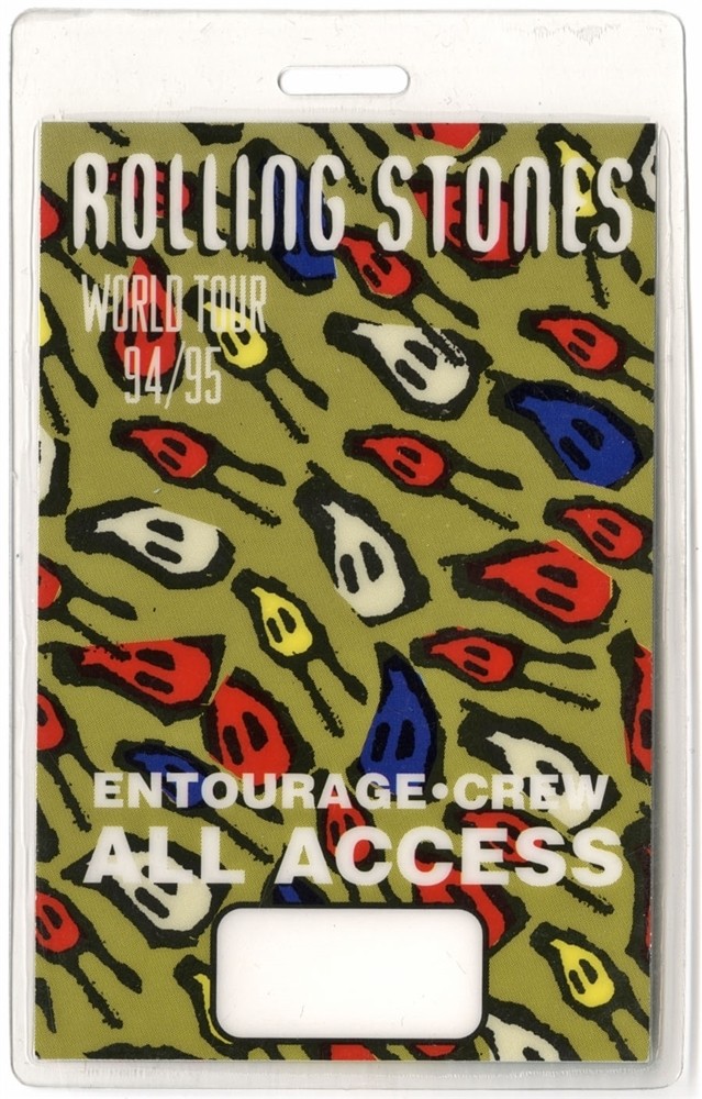 Rolling Stones 1994 Voodoo Lounge Tour All Access Laminated Backstage Pass