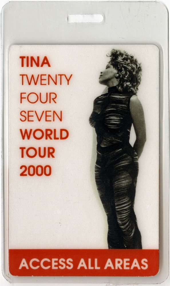 Tina Turner 2000 Twenty Four Seven Tour All Access Laminated Backstage Pass
