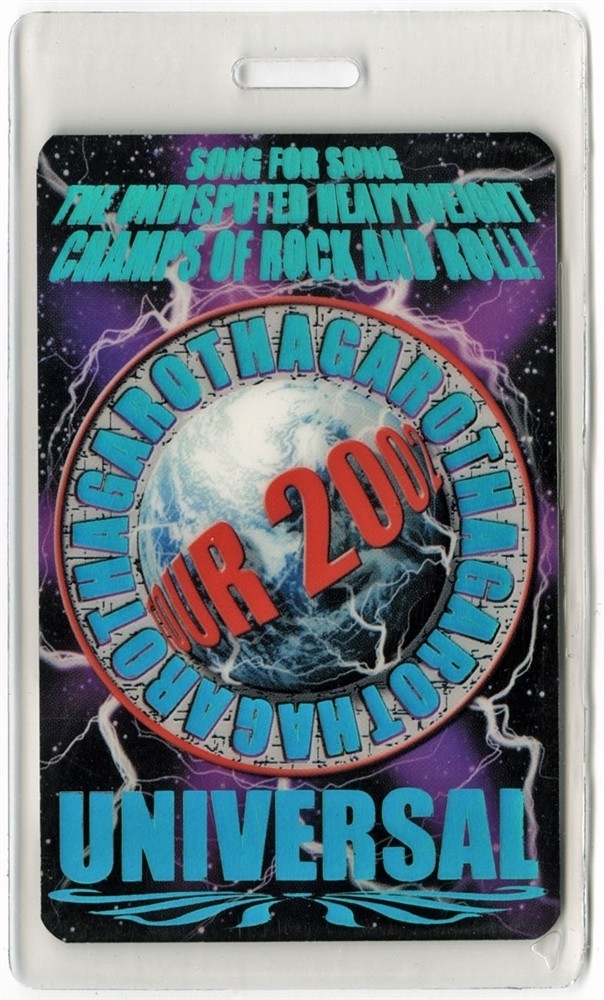 Sammy Hagar 2002 Tour David Lee Roth (Van Halen) Foil Laminated Backstage Pass