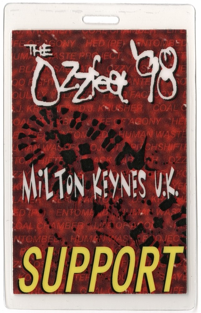 Ozzfest 1998 Tour w/ Black Sabbath Pantera Slayer Laminated Backstage Pass