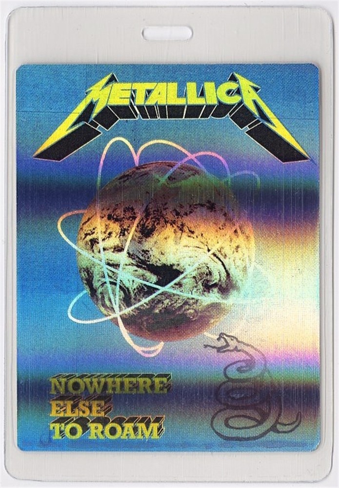Metallica 1993 Nowhere Else to Roam Concert Tour Foil Laminated Backstage Pass