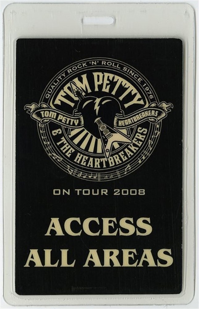Tom Petty 2008 Concert Tour All Access Laminated Backstage Pass