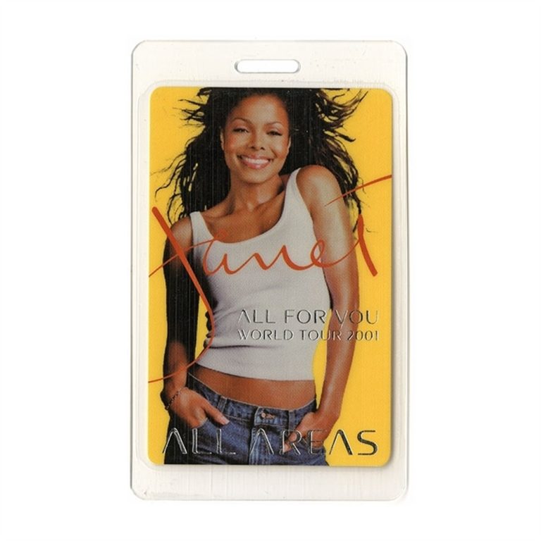 Janet Jackson 2001 All For You Concert Tour All Access Laminated Backstage Pass