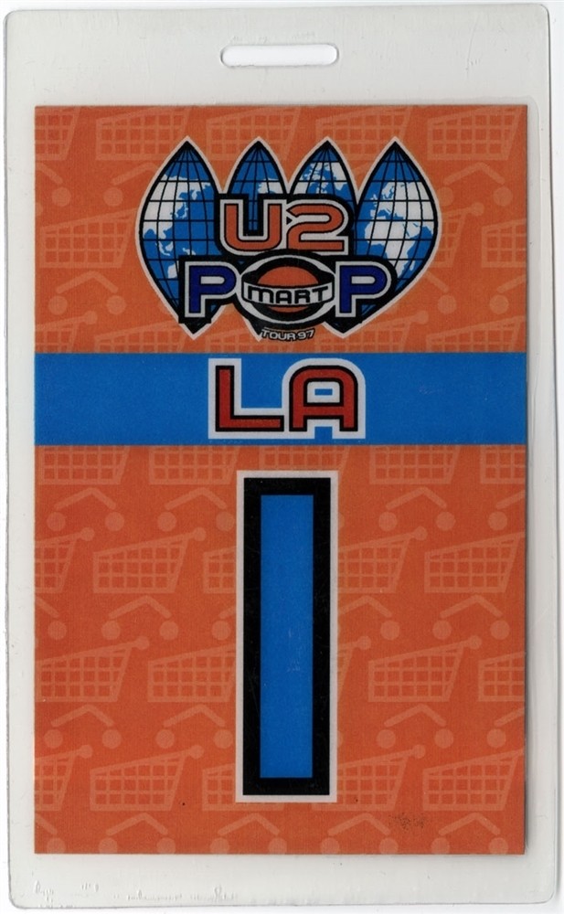 U2 1997 Popmart Concert Tour Laminated Backstage Pass - Los Angeles 1