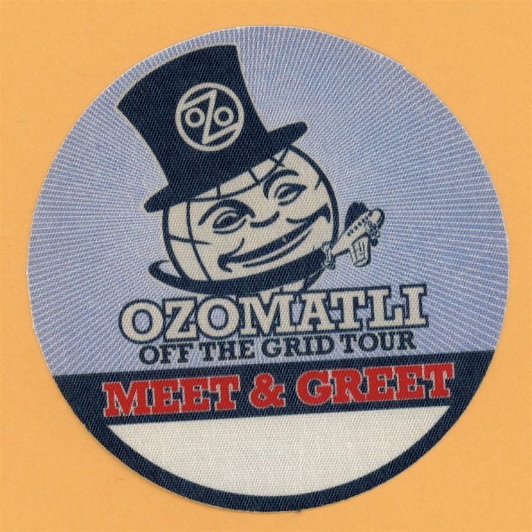 Ozomatli 2001 Off The Grid Concert Tour MEET & GREET Backstage Pass