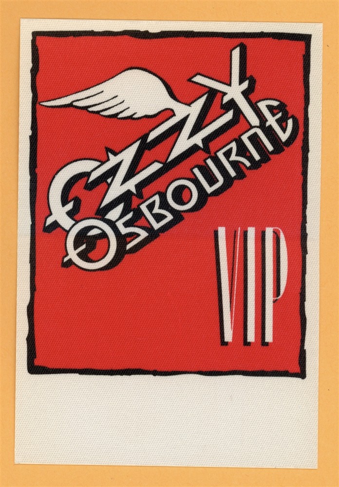 Ozzy Osbourne 1991 No More Tears Concert Tour VIP Backstage Pass