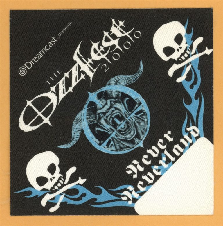 Ozzy Osbourne 2000 Ozzfest w/ Pantera Concert Tour Neverland Backstage Pass