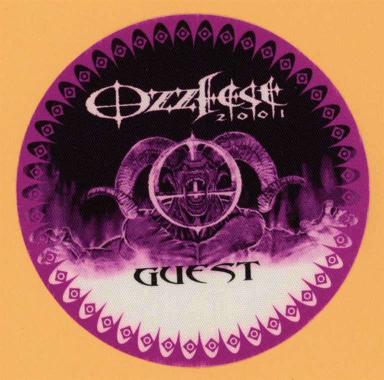 Ozzy Osbourne 2001 Black Sabbath Ozzfest Concert Tour Guest Backstage Pass
