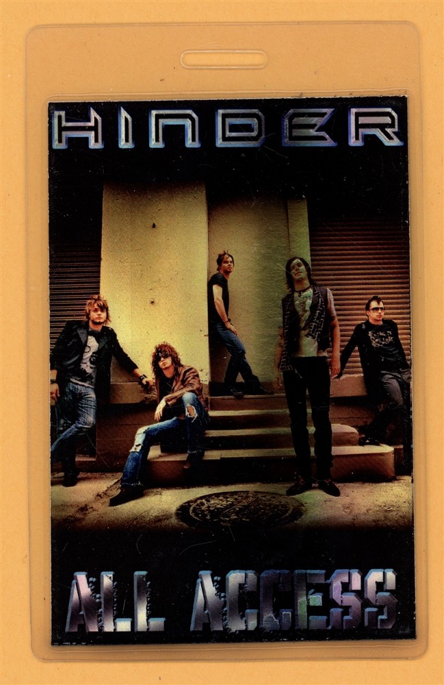 Hinder 2008 Take It to the Limit Tour All Access Laminated Backstage Pass