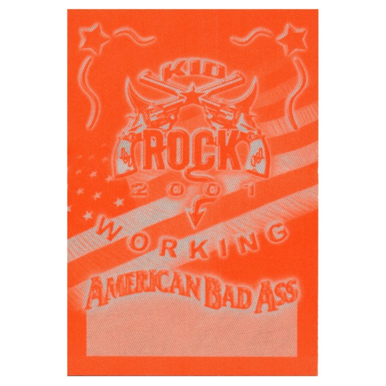 Kid Rock 2001 American Bad Ass Concert Tour Working Backstage Pass