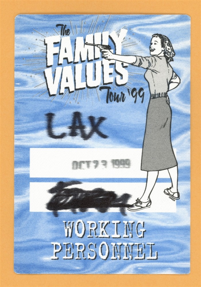 Limp Bizkit 1999 Family Values Concert Tour WORKING Backstage Pass