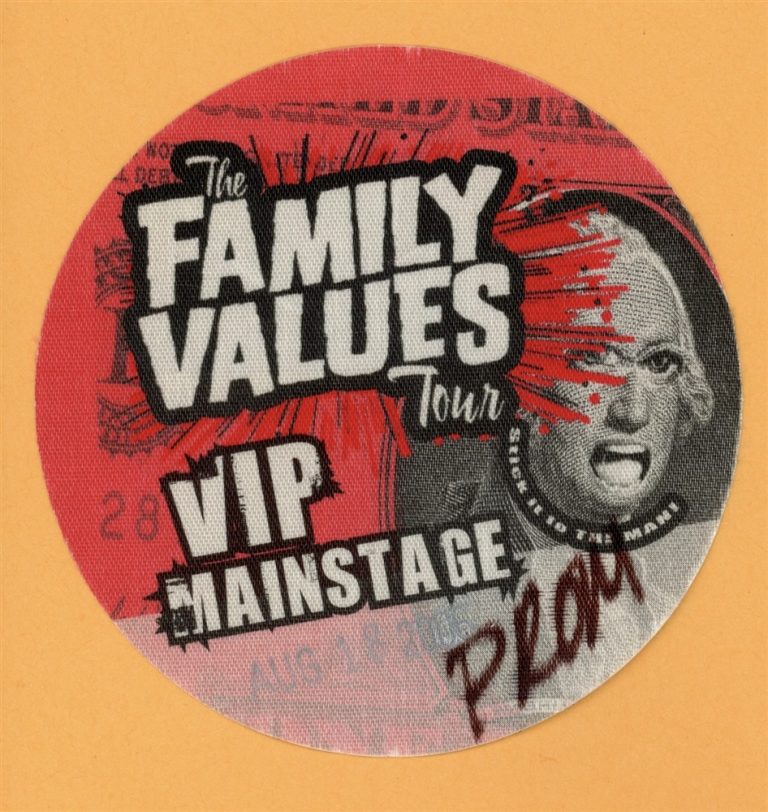 Limp Bizkit 2006 Korn Family Values Concert Tour VIP Backstage Pass