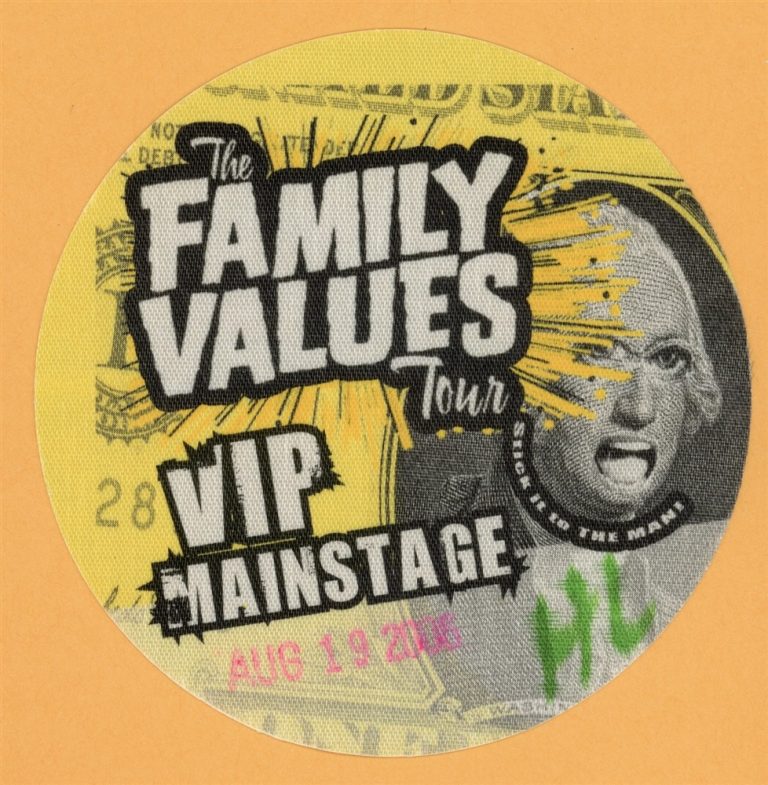 Limp Bizkit 2006 Korn Family Values Concert Tour VIP Backstage Pass