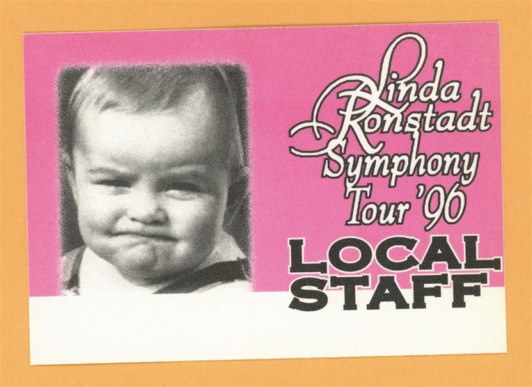 Linda Ronstadt 1996 Symphony Concert Tour LOCAL Backstage Pass