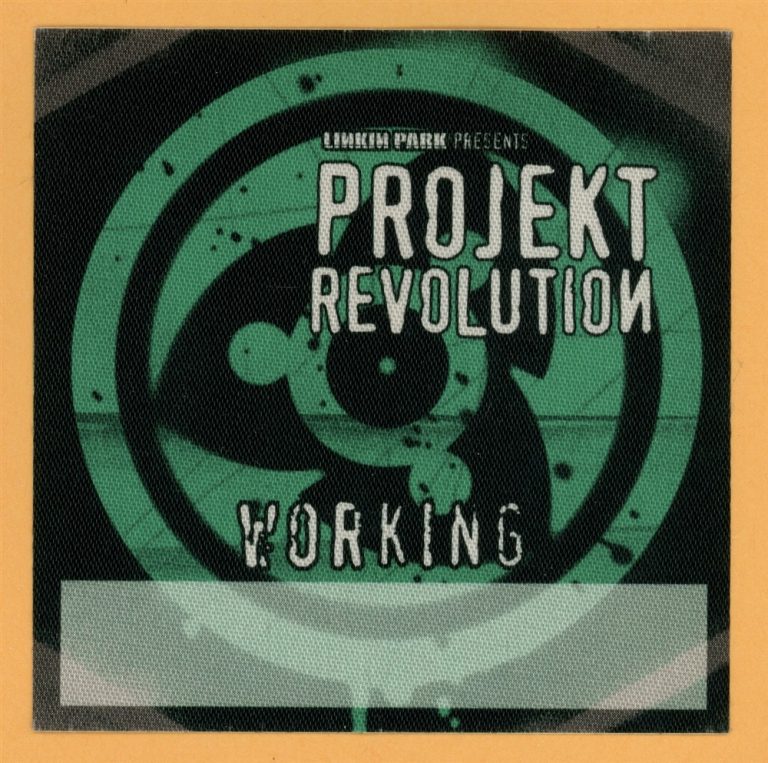Linkin Park 2002 Projekt Revolution Concert Tour Working Backstage Pass
