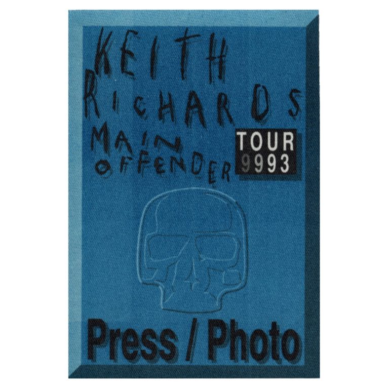 Keith Richards 1993 Main Offender Concert Tour Press Backstage Pass