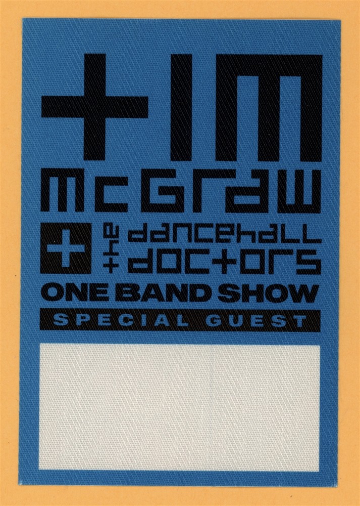 Tim McGraw 2002 w/ Danchall Doctors Concert Tour Special Guest Backstage Pass