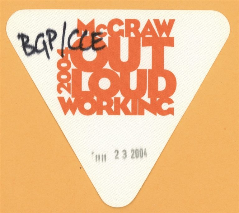 Tim McGraw 2004 Out Loud Concert Tour Special Working Backstage Pass