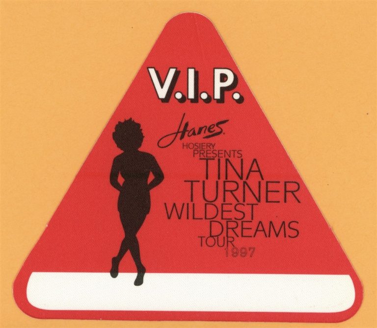 Tina Turner 1997 Wildest Dreams Concert Tour VIP Backstage Pass