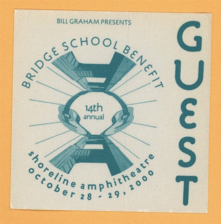 Tom Petty 2000 w/ Foo Fighters Bridge School Benefit Concert Tour Backstage Pass