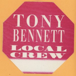 Tony Bennett 1995 Here's To The Ladies Tour Local Crew Backstage Pass