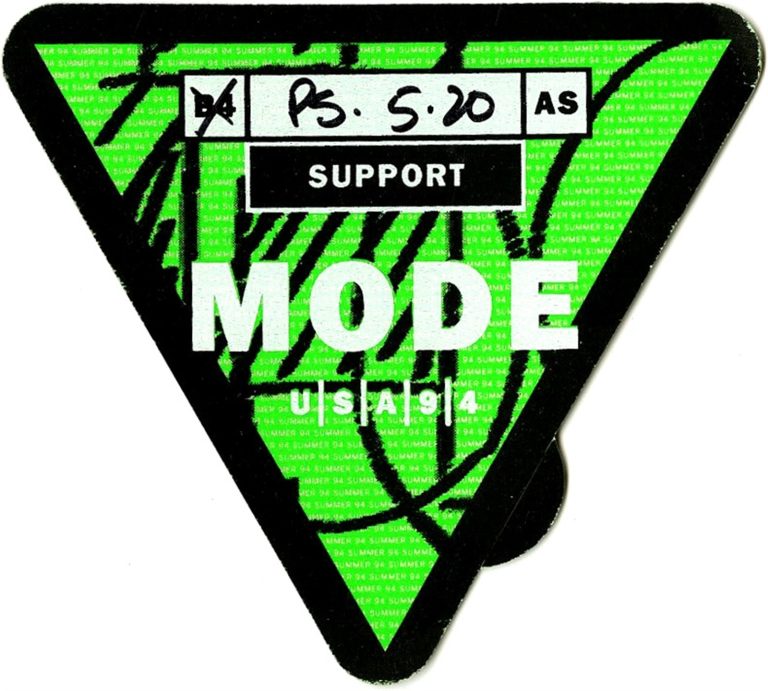 Depeche Mode 1994 Faith and Devotion Concert Tour Support Backstage Pass