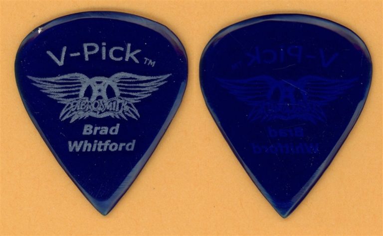 Aerosmith Brad Whitford Vintage Tour Guitar Pick - V-Pick Trans Blue