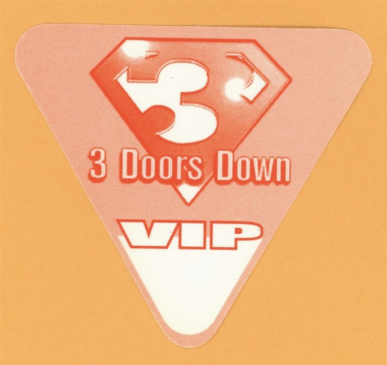 3 Doors Down 2000 Tour VIP Backstage Pass