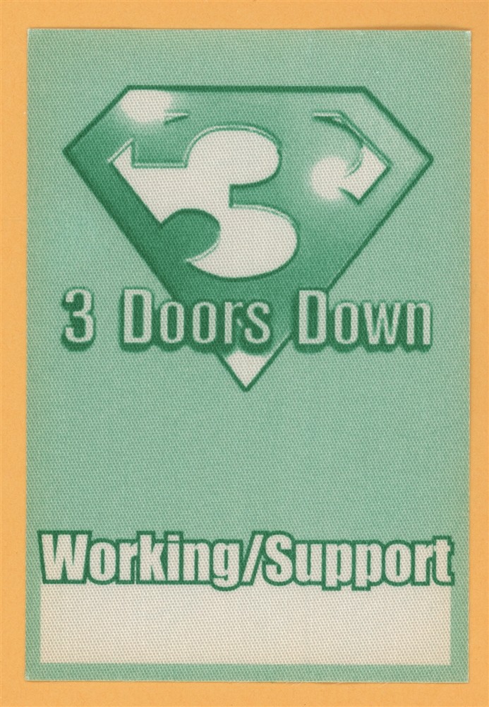 3 Doors Down 2000 Tour WORKING Backstage Pass