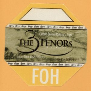 3 Tenors 1998 Luciano Pavarotti Concert Tour FRONT of HOUSE Backstage Pass