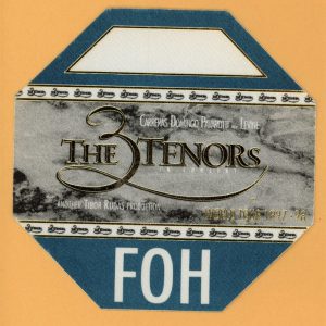 3 Tenors 1998 Luciano Pavarotti Concert Tour FRONT of HOUSE Backstage Pass