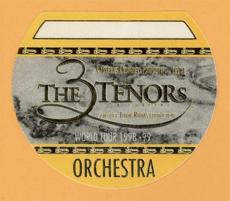 3 Tenors 1998 Luciano Pavarotti Concert Tour ORCHESTRA Backstage Pass